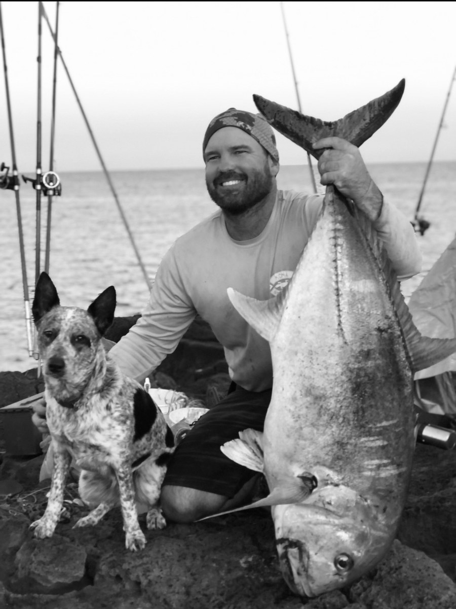 Co-Captain Jordan Kilkenny with a giant ulua