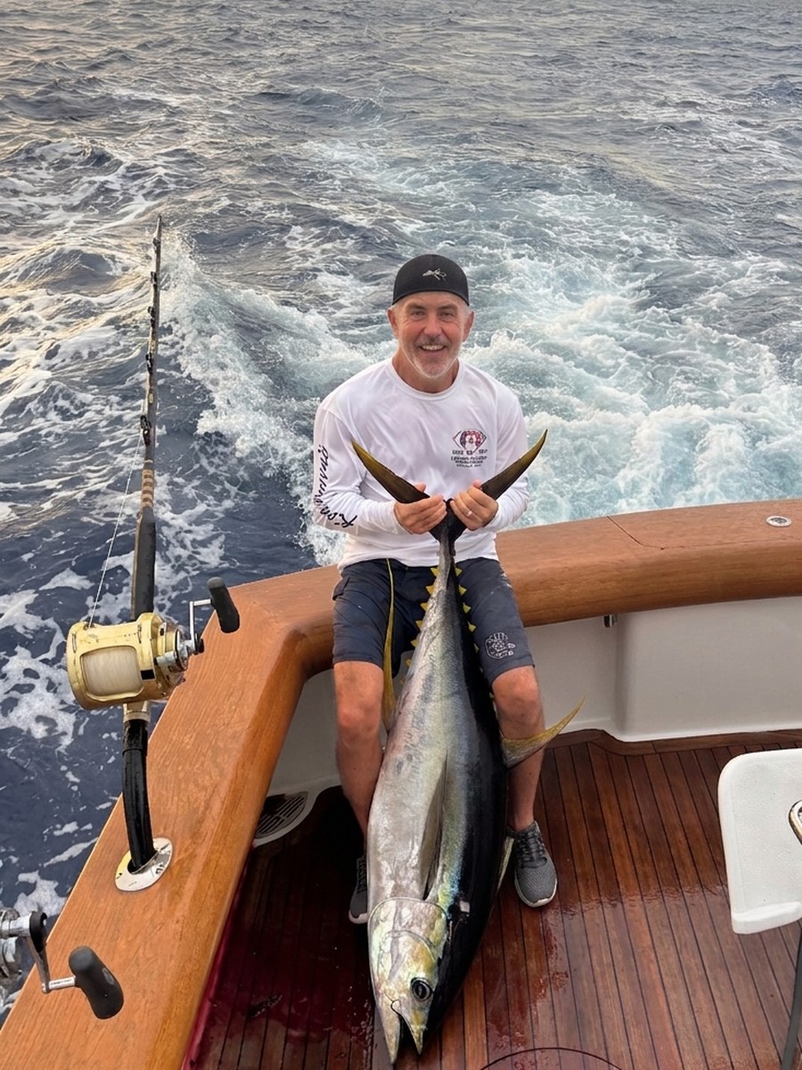 Captain Mark Bartell with a yellowfin tuna